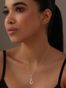 LeCalla 925 Sterling Silver Rhodium-Plated Infinite Celtic Love Knotwork Pendant & Chain