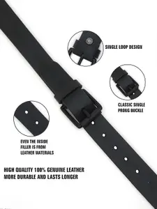 LOOPA Men Textured Leather Formal Belt