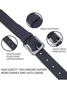 LOOPA Men Textured Leather Formal Belt