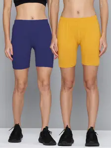 Jinfo Women Pack Of 2 Skinny Fit Cycling Sports Shorts