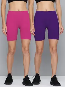 Jinfo Women Pack Of 2 Skinny Fit Cycling Sports Shorts