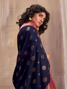 DEVATITHI Woven Design Zari Silk Blend Saree