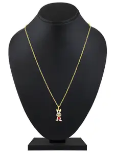 Mahi Rabbit-Shaped Studded Pendant chain Necklace