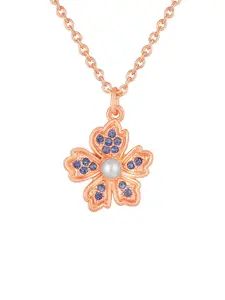 Mahi Small and Delicate Flower Pendant with Chain