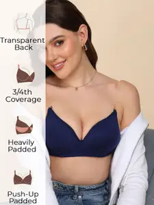 DressBerry  Pack of 2 Transparent Back Heavy Padded Bra