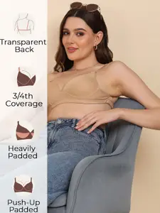 DressBerry  Pack of 2 Transparent Back Heavy Padded Bra