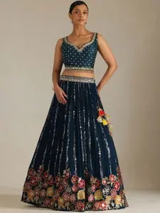 Soch Floral Embellished Ready to Wear Dupion Silk Lehenga With Blouse & Dupatta