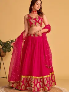 Fashion Basket Unstitched Lehenga & Ready to Wear Blouse Silk Georgette