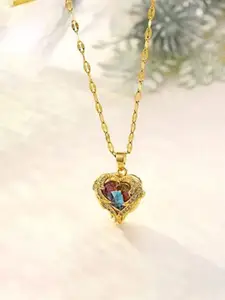 PASU FASHION Gold-Plated Pendant With Chain