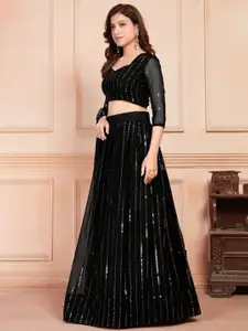 Fashion Basket Unstitched Lehenga & Ready to Wear Blouse Silk Georgette