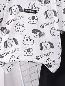 INCLUD Boys Printed Short Sleeves T-Shirt With Shorts