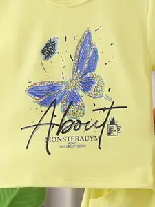 INCLUD Boys Printed Round Neck T-shirt with Shorts