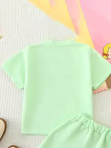 INCLUD Girls Cartoon Printed T-shirt With Shorts