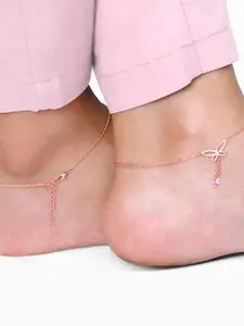 GIVA 925 Silver Rose Gold-Plated Anklet