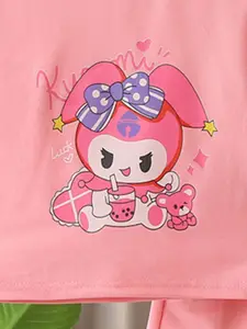 INCLUD Girls Cartoon Printed T-shirt With Shorts