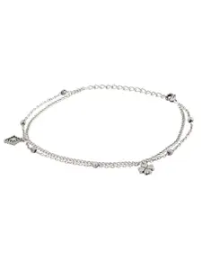 Voylla Silver-Plated Boho Tribe Nomadic Oxidised Anklet