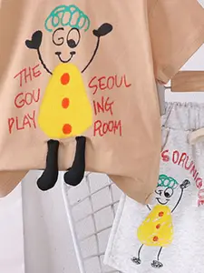 INCLUD Boys Printed Round Neck T-shirt With Shorts