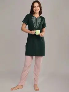 Duchess Women Embroidered Night suit