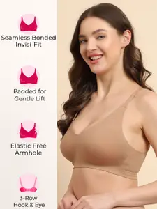 Tweens Invisi-Fit Cotton Spandex Lightly Padded Bonded Seamless Bra