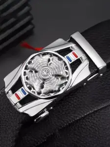 The Roadster Lifestyle Co. Men Set Of 2 Textured Formal Belts