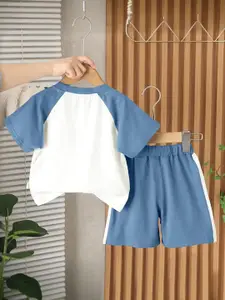 INCLUD Boys Cow Printed Round Neck T-shirt With Shorts