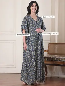 Secret Wish Printed Maxi Kaftan Nightdress