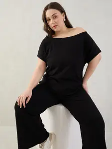 FEMMELLA Plus Size One Shoulder Top With Trouser