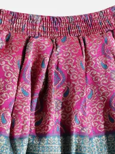 Sangria Girls Woven Design Silk Lehenga With Choli