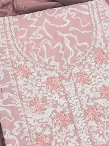 ASISA Floral Printed Sequinned Pure Cotton Unstitched Dress Material