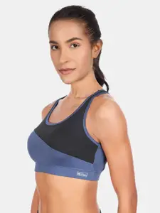 SKDREAMS Colourblocked Full Coverage Wireless Non Padded Seamed Racer back Sports Bra