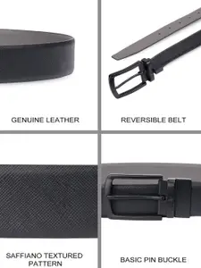 United Colors of Benetton Men Altdorf Leather Textured Reversible Belt