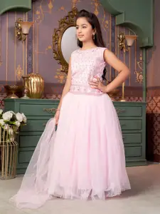 Sangria Girls Embroidered Lehenga With Choli & Dupatta