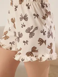 Trendyol ok Renkli Women Printed Pure Cotton Night suit