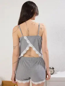 Trendyol Women Shoulder Straps Top & Shorts Night suit