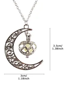 Peora Silver-Plated Stone-Studded Pendants With Red Rose