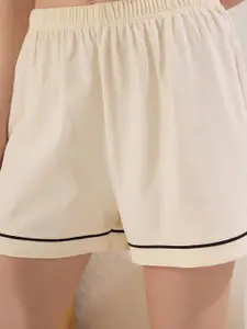 Trendyol Women Lapel Collar Pure Cotton Night Suit