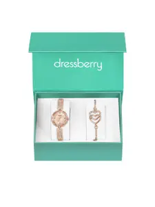 Dressberry Women Round Dial Bracelet Style Analogue Watches Gift Set