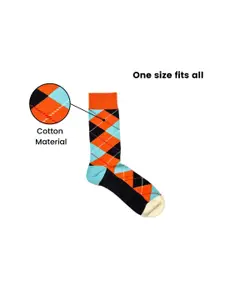 The Tie Hub Men Patterned Calf Length Cotton Socks