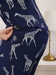 Trendyol Women Giraffe Printed Night suit