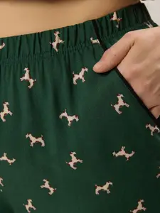 Trendyol Women Printed Shirt With Shorts Night Suit