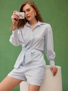 all about you Striped Pure Cotton Shirt & Shorts