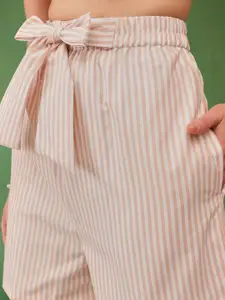 all about you Striped Cotton Shirt With Shorts