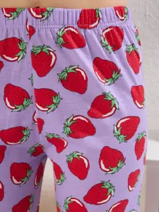 Trendyol Women Graphic Printed Lapel Collar Shirt & Pyjamas Night Suit With Eye Mask