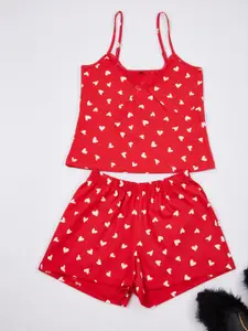 Trendyol Women Printed Shoulder Straps Nightsuit