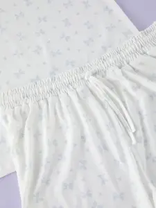 Trendyol Women Printed Round Neck T-Shirt & Shorts Night Suit