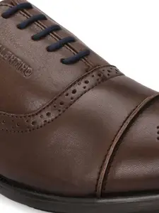 Valentino Men Round Toe Leather Formal Oxfords