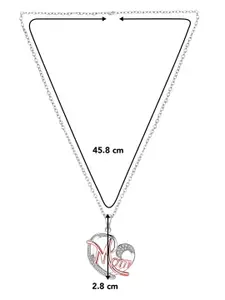 Peora Rose-Gold & Silver Plated Cubic Zirconia Studded Pendant With Chain And Rose