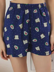 Trendyol Women Printed Pure Cotton Round Neck Night suit