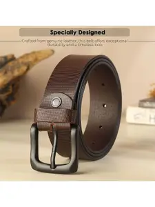 The Roadster Lifestyle Co. Men Textured Leather Formal Belt