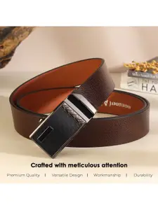 The Roadster Lifestyle Co. Men Textured Leather Formal Belts